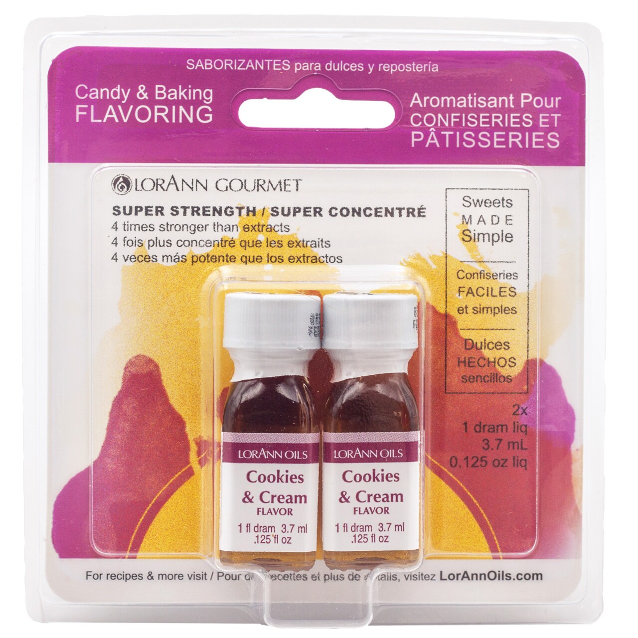 LorAnn Oils Cookies & Cream Super Strength Flavor, 1 Dram Twin Pack